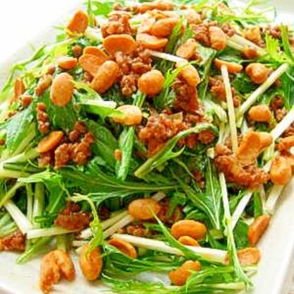 水菜のカリカリ納豆サラダ